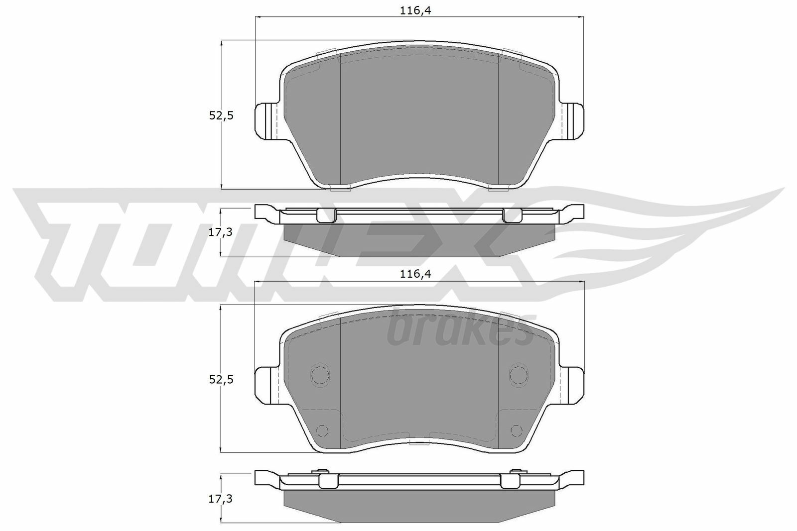 Sada brzdových destiček, kotoučová brzda TOMEX Brakes